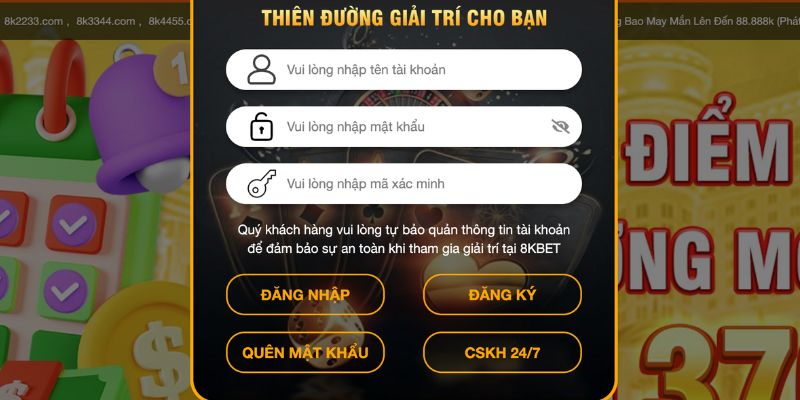 Hướng dẫn đăng nhập 8KBET an toàn 